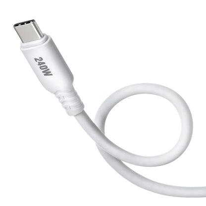 USB 2.0 Type-C Silicone Cable (PD240W, 2m, White) KU-CCPES20W