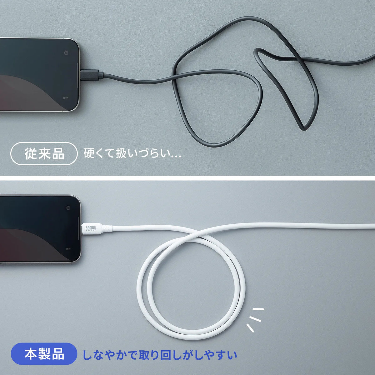 USB 2.0 Type-C Silicone Cable (PD240W, 2m, White) KU-CCPES20W