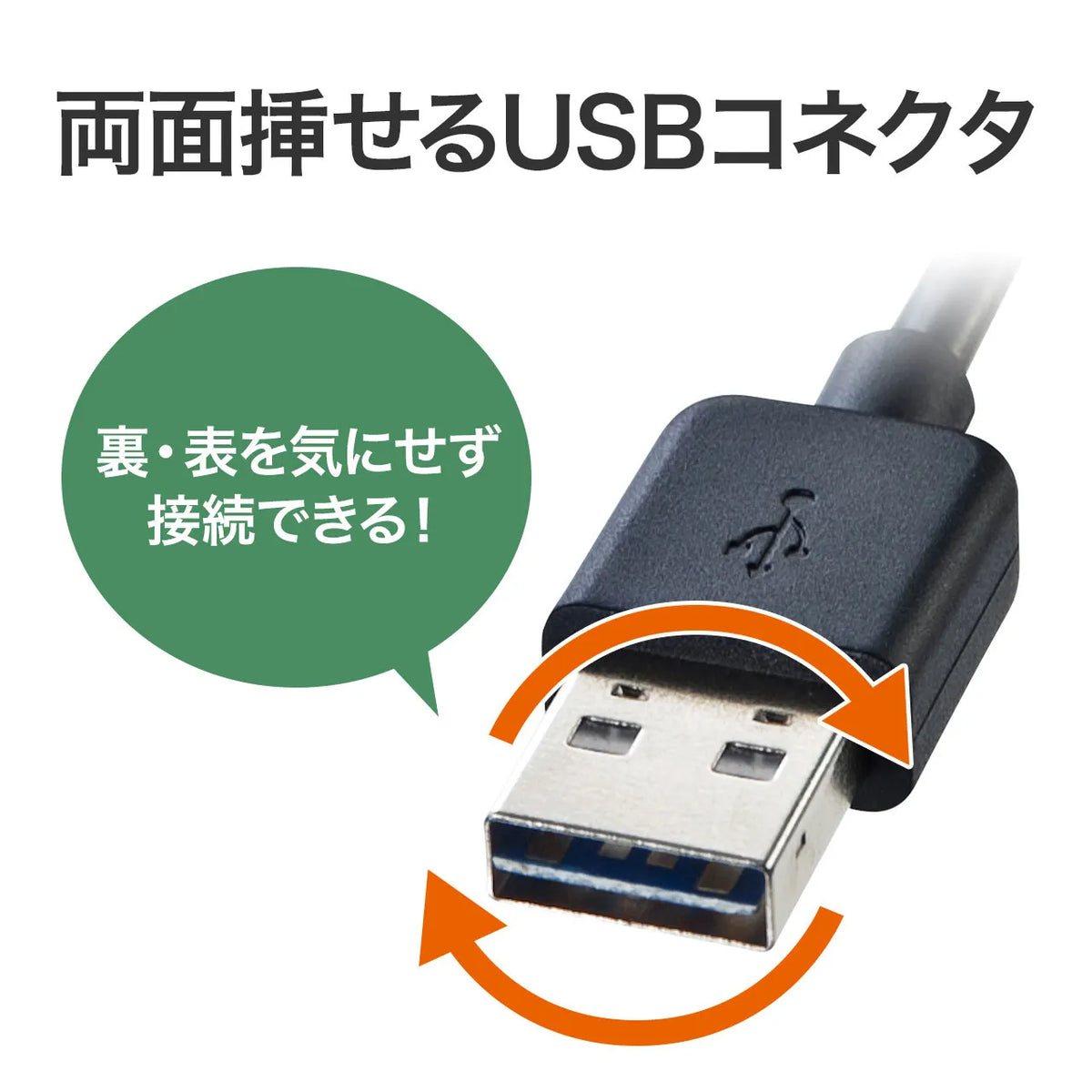 両面挿せるUSBケーブル(A-Aタイプ） KU-RAA3