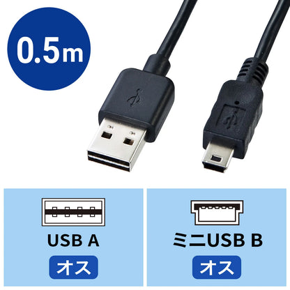 Reversible mini USB cable (mini-B) KU-RMB505