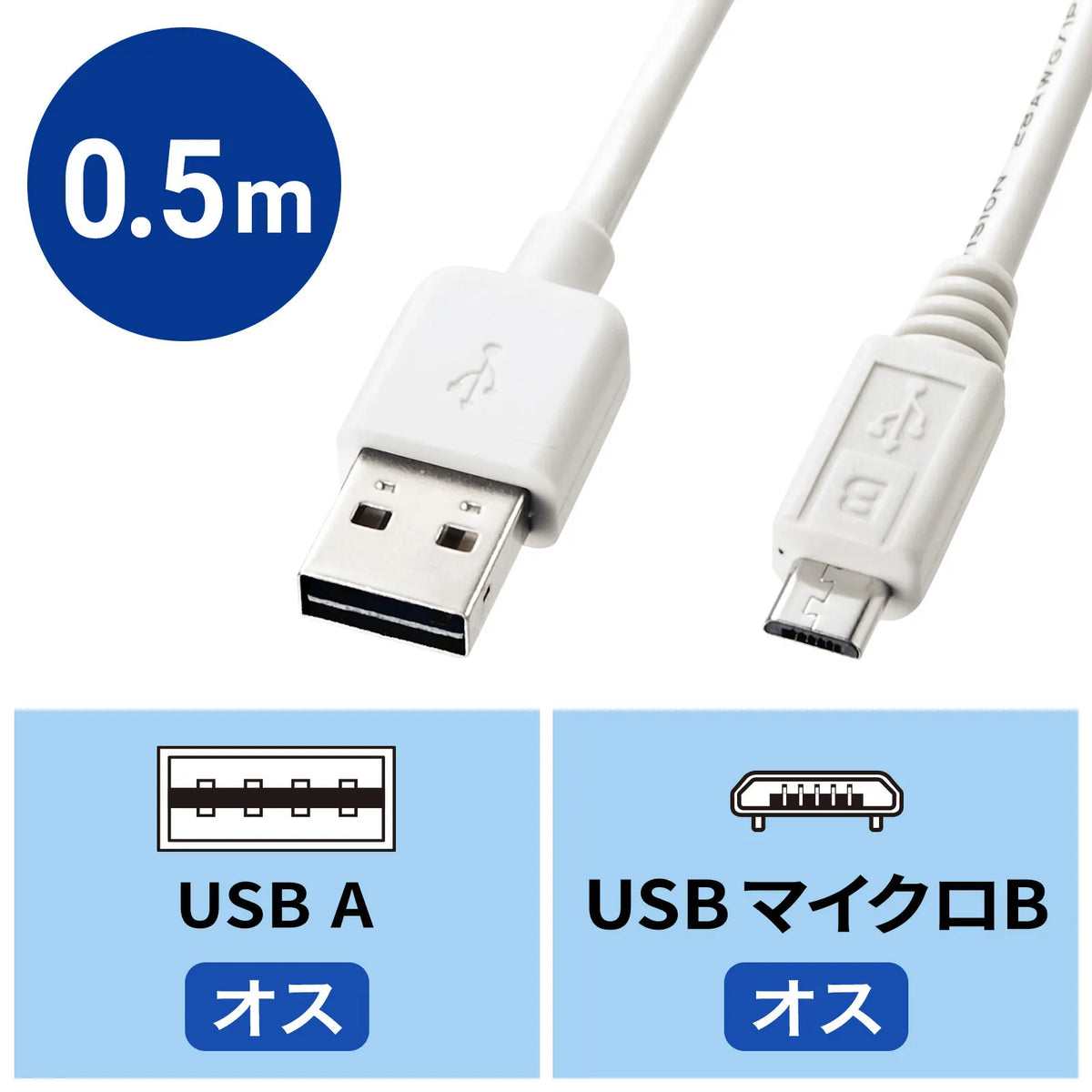 Reversible Micro USB Cable (MicroB) White KU-RMCB05W