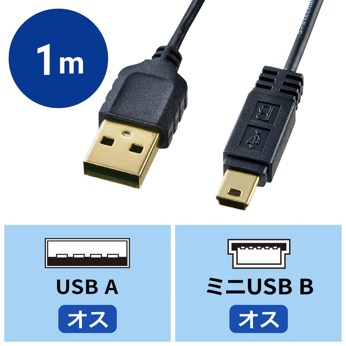 Ultra-thin mini USB cable (mini-B type) KU-SLAMB510BKK