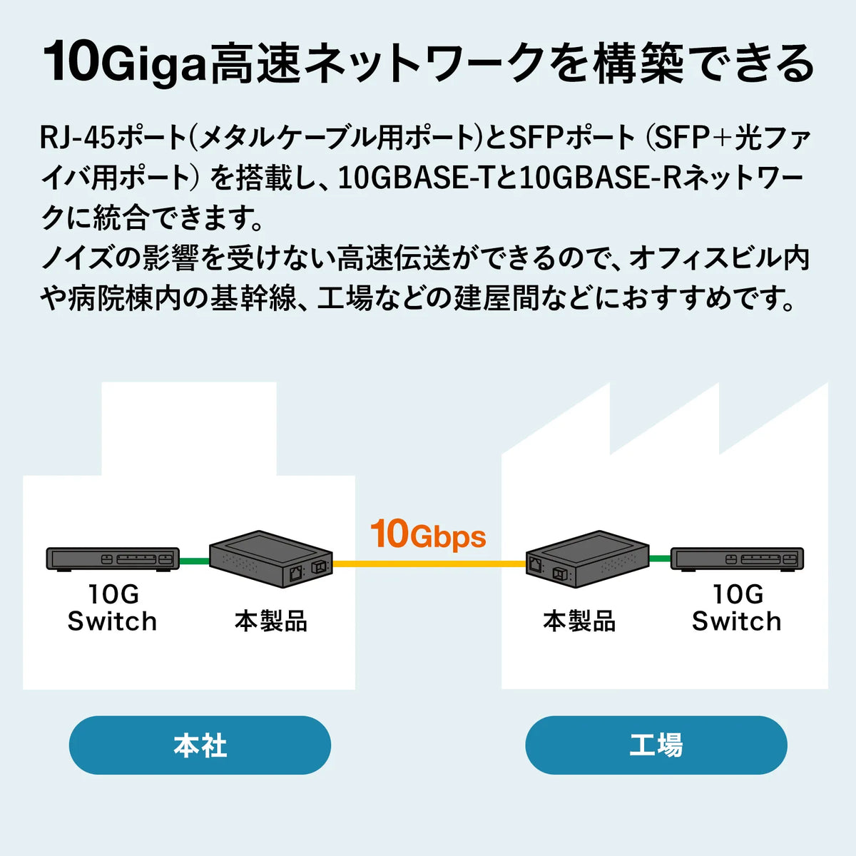 10 Gigabit Fiber Optic Media Converter LAN-EC2011TF