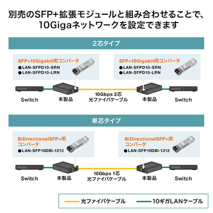 10 Gigabit Fiber Optic Media Converter LAN-EC2011TF