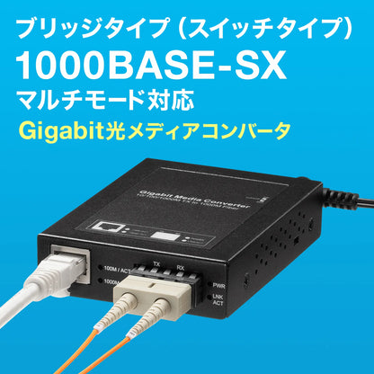 光メディアコンバータ（ギガビット、ブリッジ、マルチモード） LAN-EC212CB