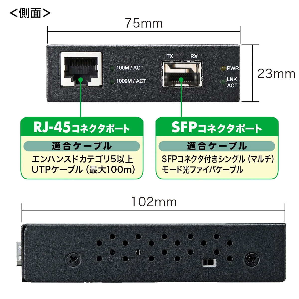 光メディアコンバータ LAN-EC212RF