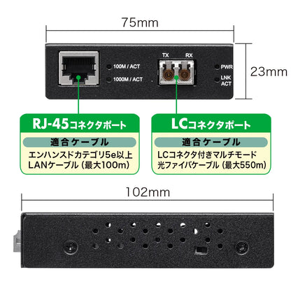 Optical Media Converter (Gigabit, Multimode) LAN-EC212RL