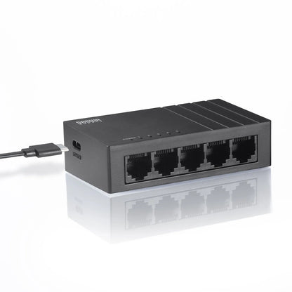 Gigabit-compatible switching hub (5 ports, Type-C power supply) LAN-GIGAC503BK