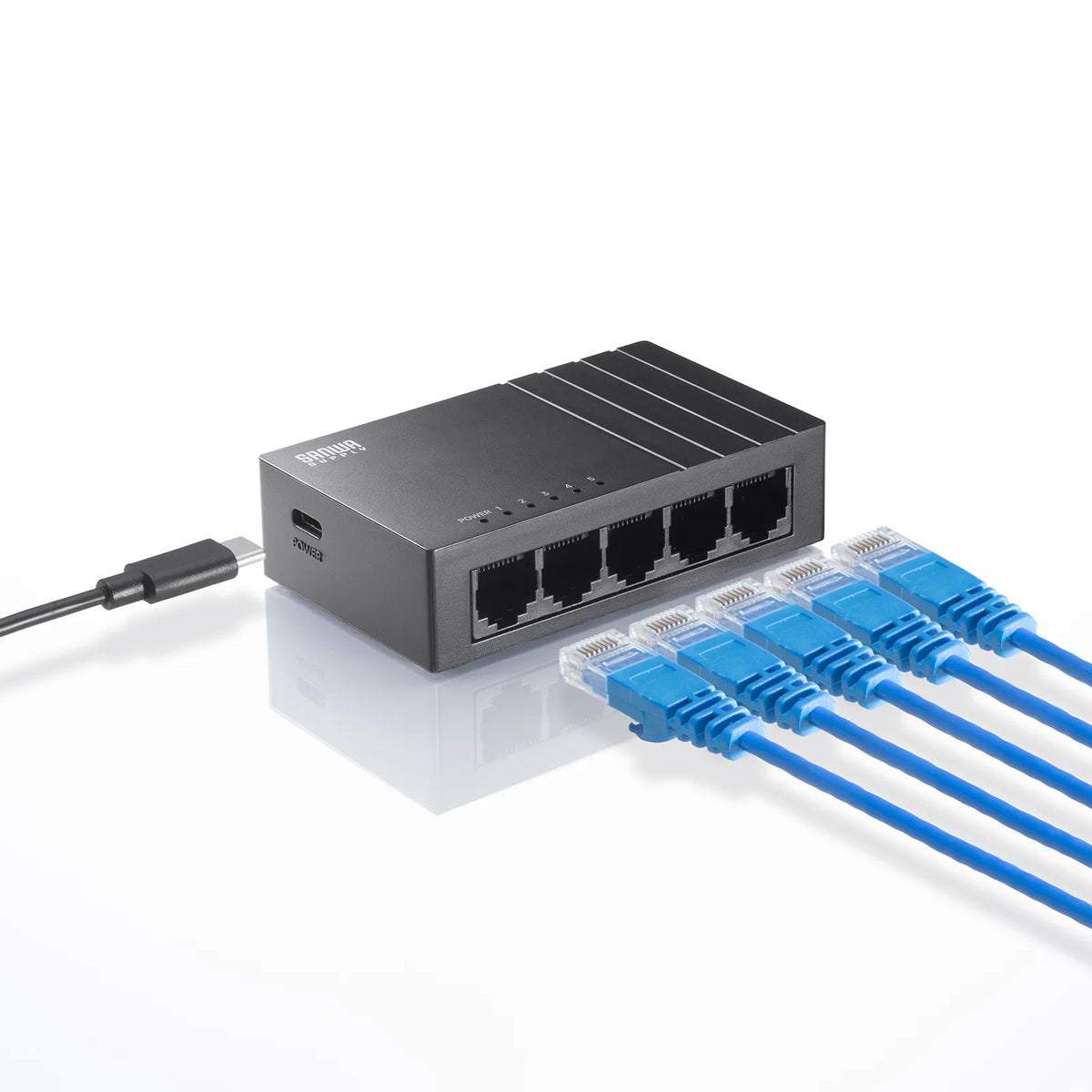 Gigabit-compatible switching hub (5 ports, Type-C power supply) LAN-GIGAC503BK