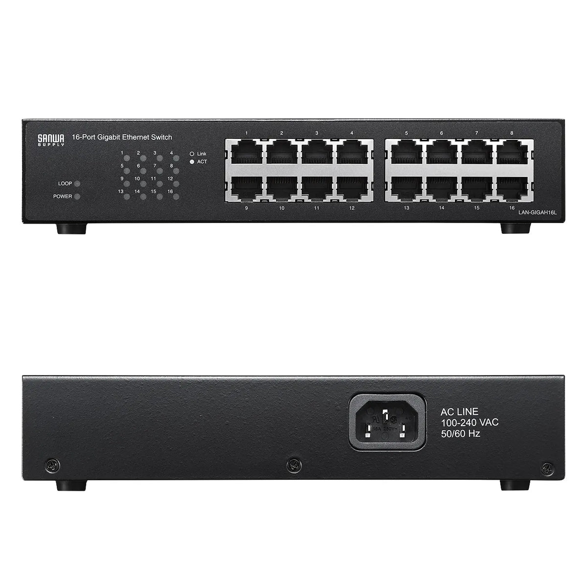 Gigabit Ethernet Switching Hub (16 ports) with Loop Detection Function LAN-GIGAH16L