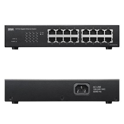 Gigabit Ethernet Switching Hub (16 ports) with Loop Detection Function LAN-GIGAH16L