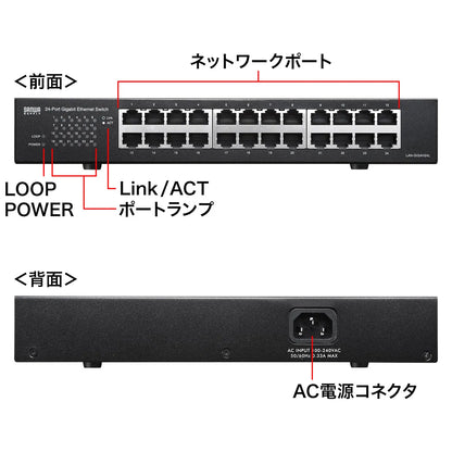 Giga対応スイッチングハブ(24ポート)ループ検知機能つき LAN-GIGAH24L