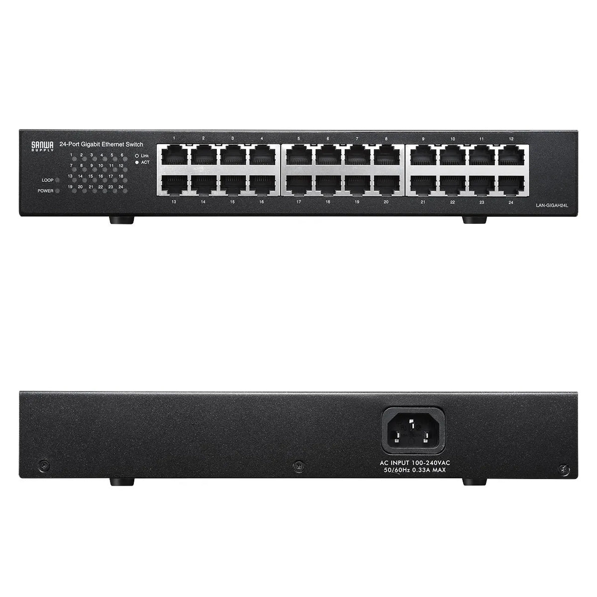 Giga対応スイッチングハブ(24ポート)ループ検知機能つき LAN-GIGAH24L