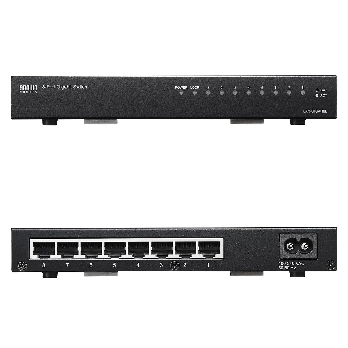 Gigabit Ethernet Switching Hub (8 Ports) with Loop Detection Function LAN-GIGAH8L