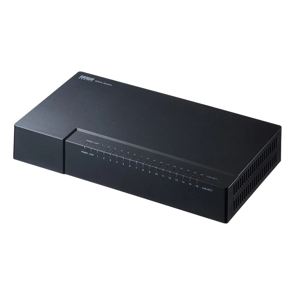 Gigabit-compatible switching hub (16 ports, with magnet) LAN-GIGAP1602BK