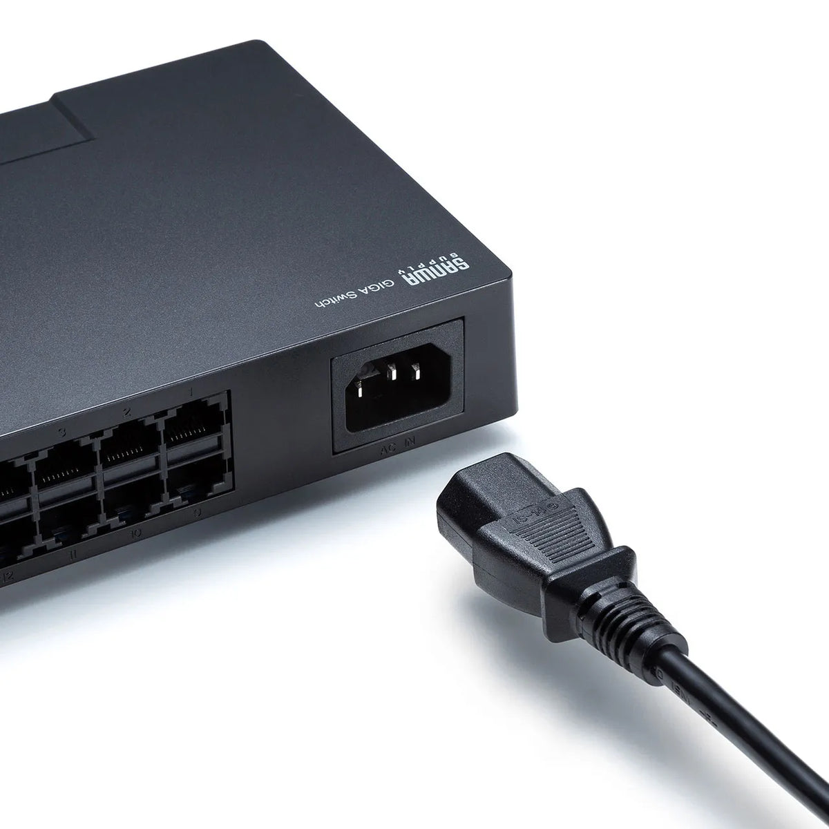 Gigabit-compatible switching hub (16 ports, with magnet) LAN-GIGAP1602BK