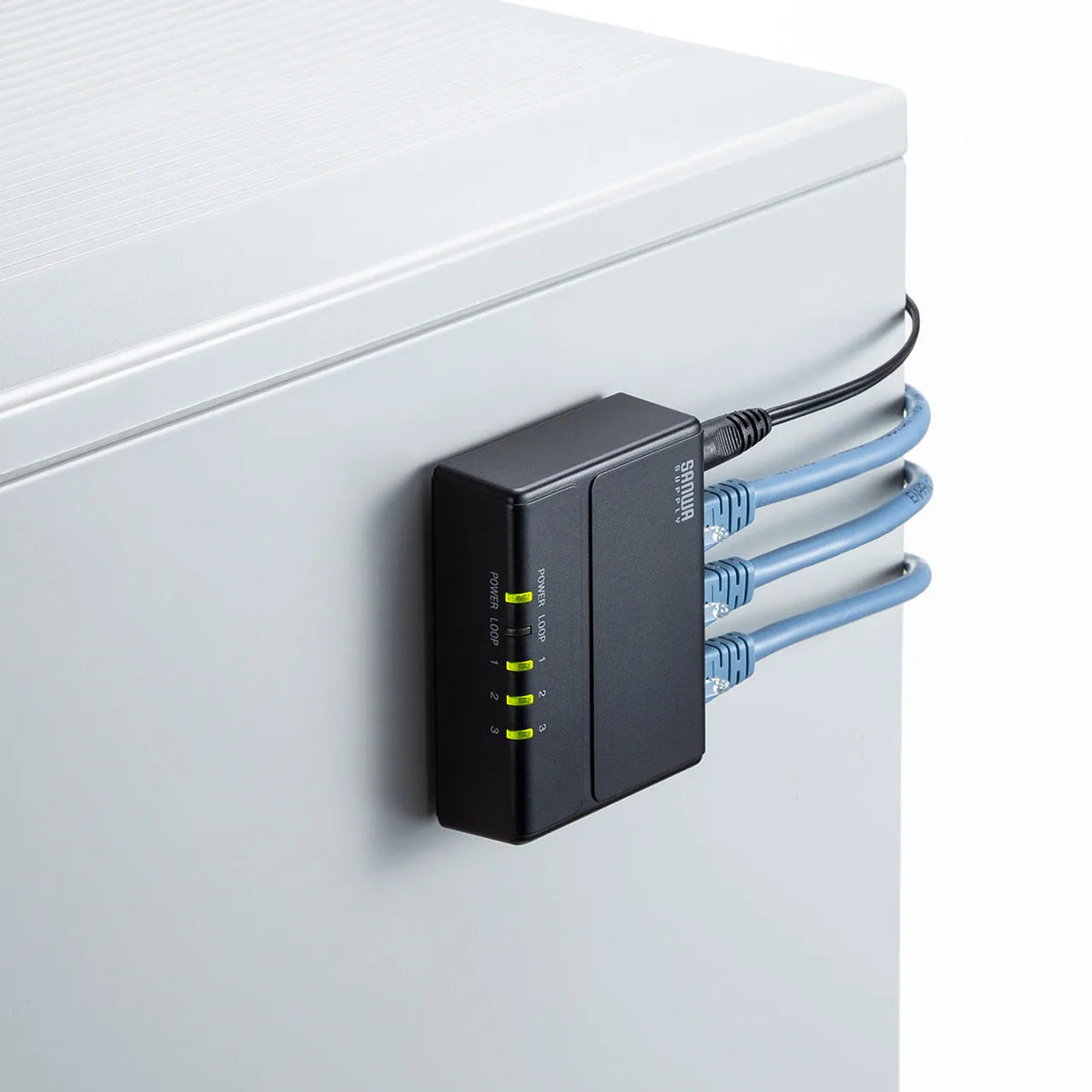 ギガビット対応 スイッチングハブ(3ポート・マグネット付き） LAN-GIGAP301BK