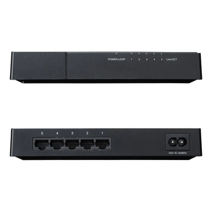 Gigabit-compatible switching hub (5 ports, with magnet) LAN-GIGAP502BK