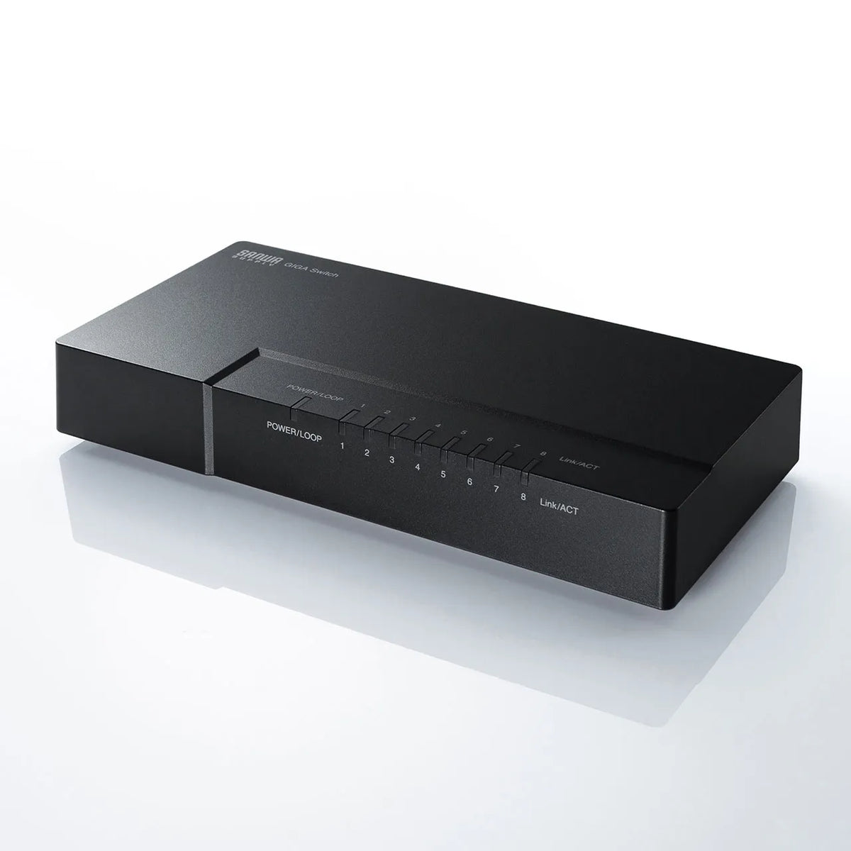 Gigabit-compatible switching hub (8 ports, with magnet) LAN-GIGAP802BK