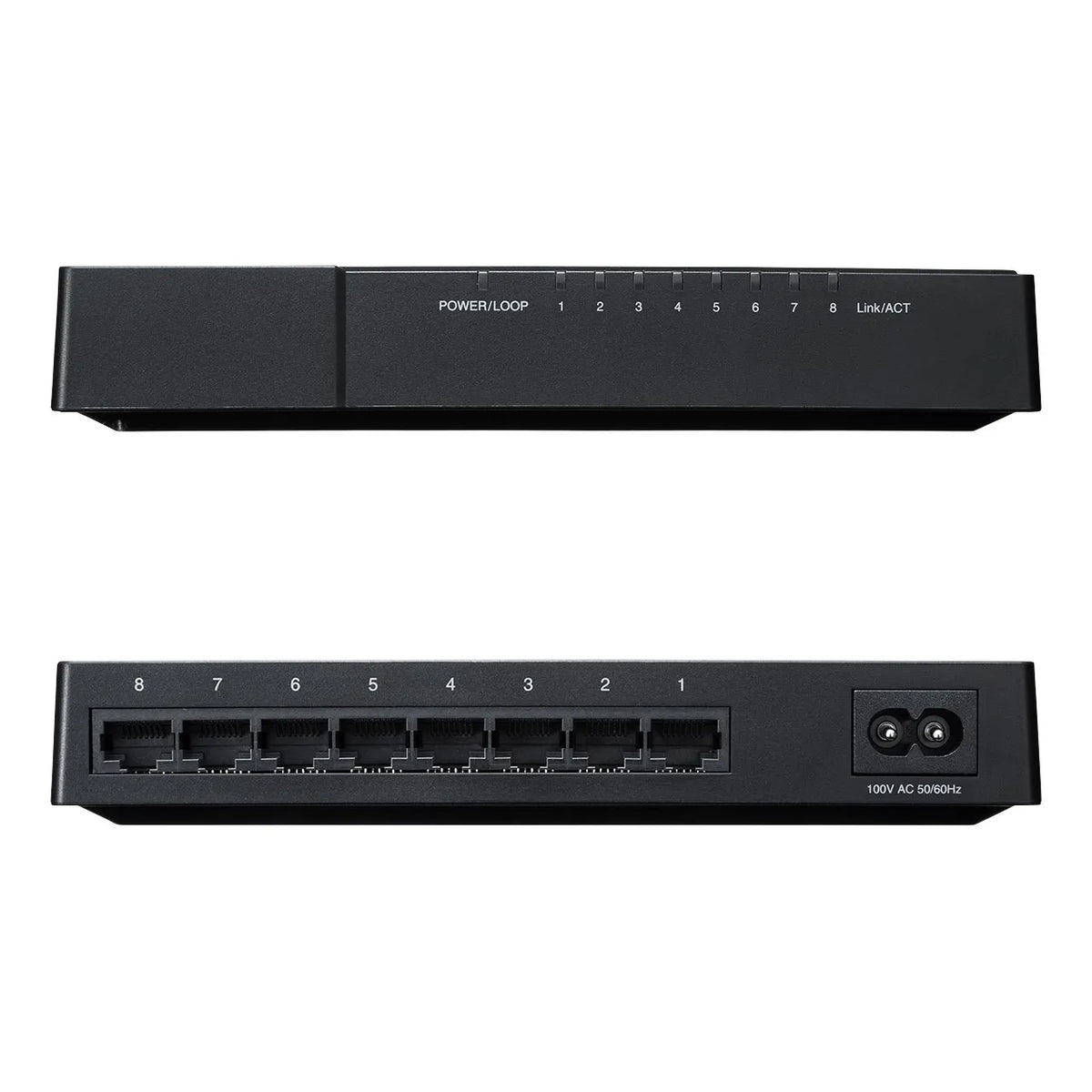 Gigabit-compatible switching hub (8 ports, with magnet) LAN-GIGAP802BK