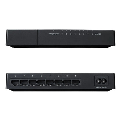 Gigabit-compatible switching hub (8 ports, with magnet) LAN-GIGAP802BK