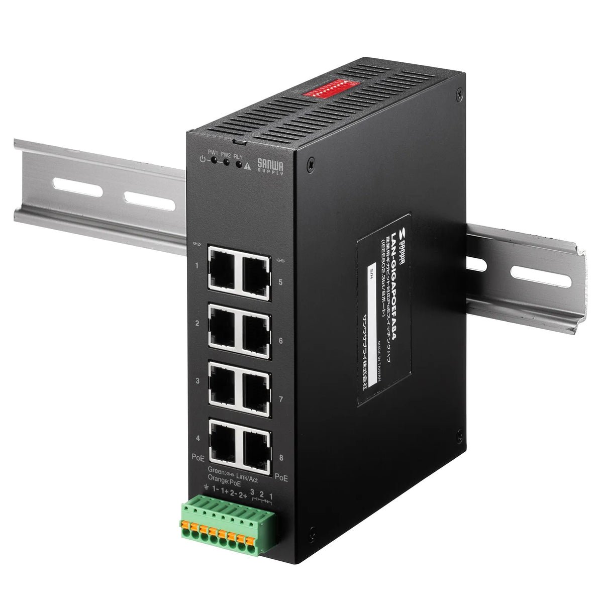 Industrial Gigabit PoE Switching Hub (IEEE802.3bt/8 ports) LAN-GIGAPOEFA84