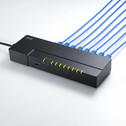 Gigabit-compatible tap-type switching hub (8 ports, with magnet) LAN-GIGAT803BK