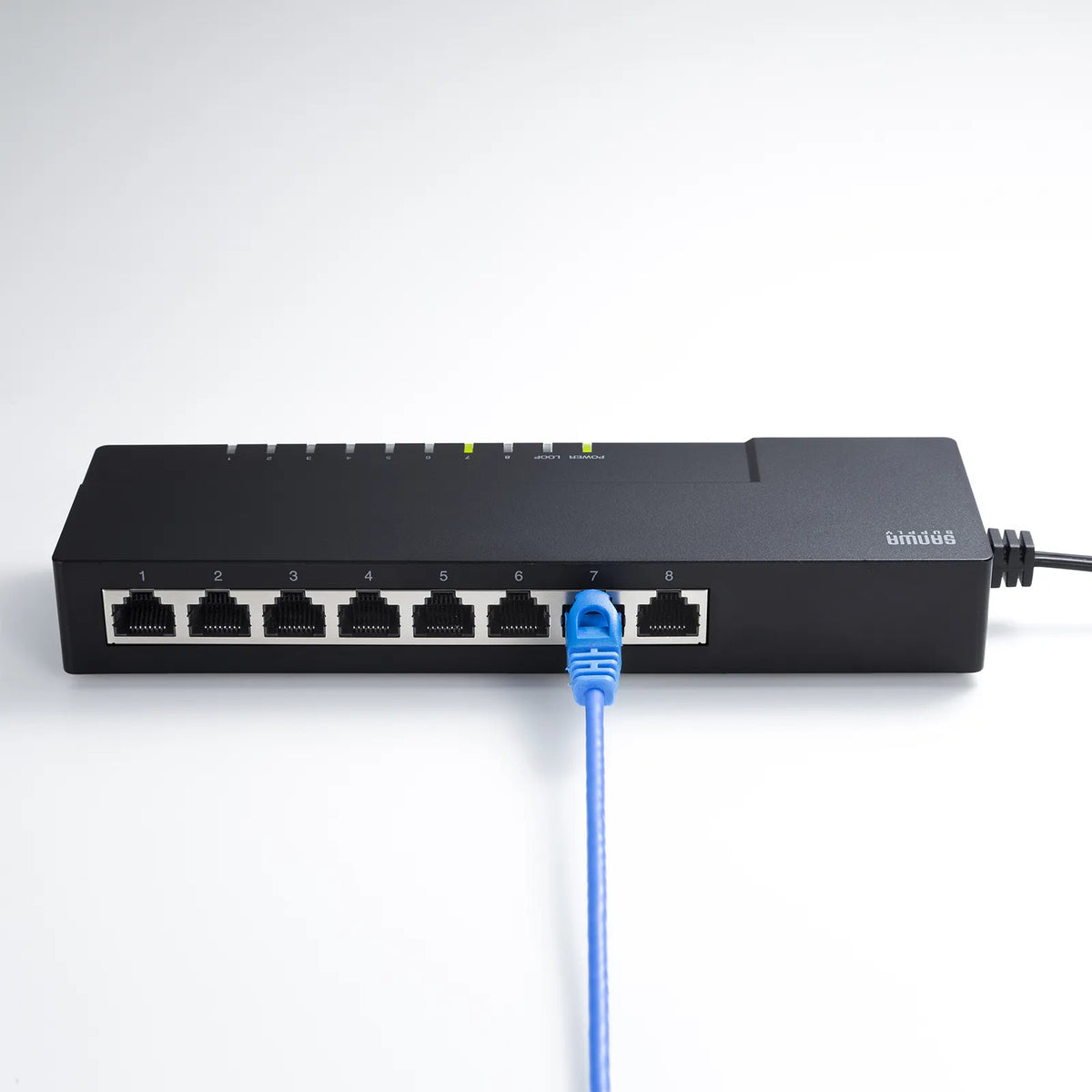 Gigabit-compatible tap-type switching hub (8 ports, with magnet) LAN-GIGAT803BK