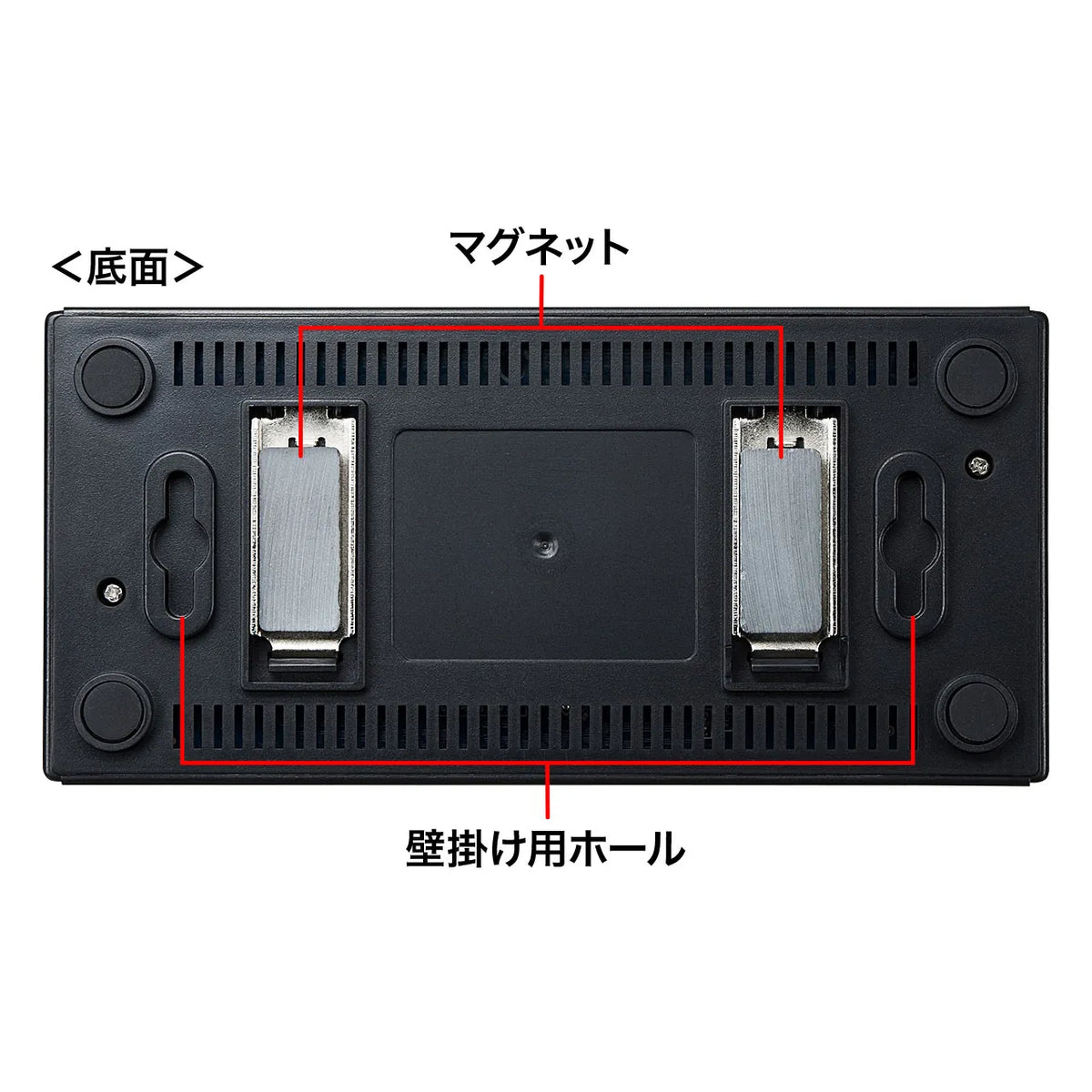 Switching hub (8 ports, with magnet) LAN-SWHP801BK