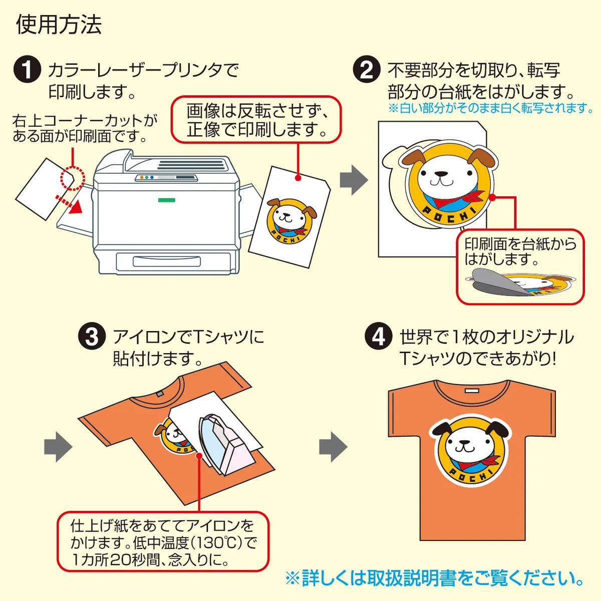 Iron-on transfer paper for color laser printers (for colored fabrics) LBP-TPRCLN