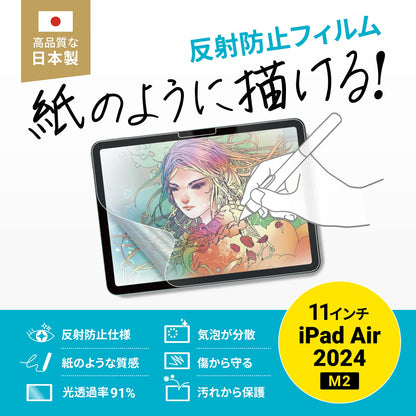 Apple iPad Air 11-inch M2 compatible paper-like texture anti-reflective film LCD-IPAD241P