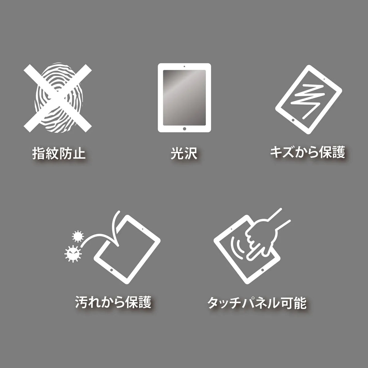 iPadAir2用液晶保護指紋防止光沢フィルム LCD-IPAD6FP