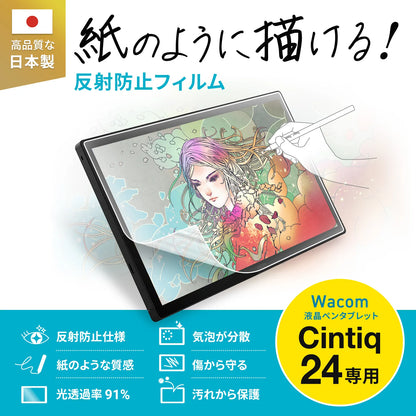 Paper-like anti-reflective film for Wacom Cintiq 24 pen tablet LCD-WC24P