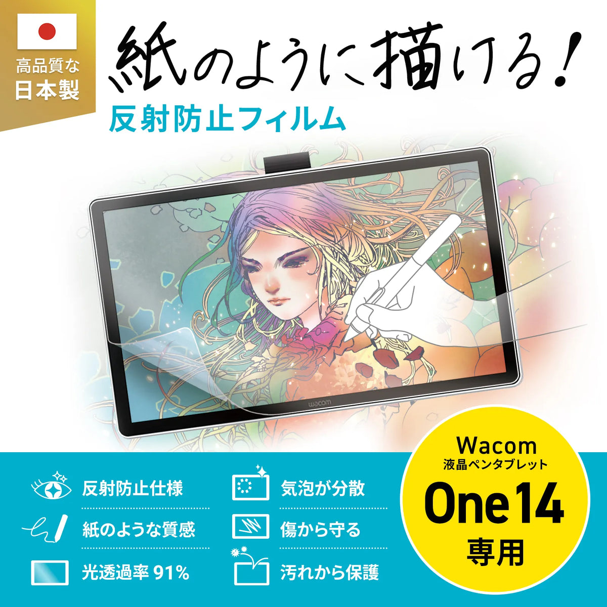 Wacom One LCD Pen Tablet 14-inch compatible paper-like texture anti-reflective film LCD-WO14P