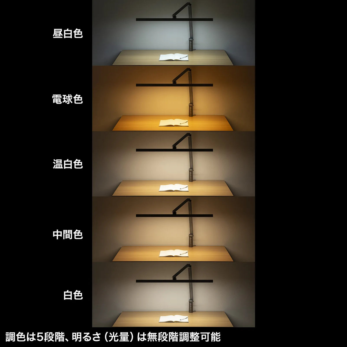 Clamp-mounted LED desk light LED-DESK2GM
