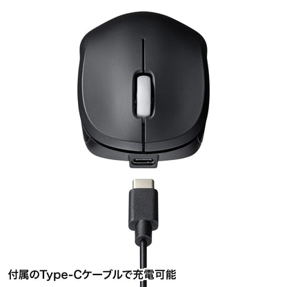 Silent Bluetooth Blue LED Mouse (Rechargeable) MA-BBS308BK