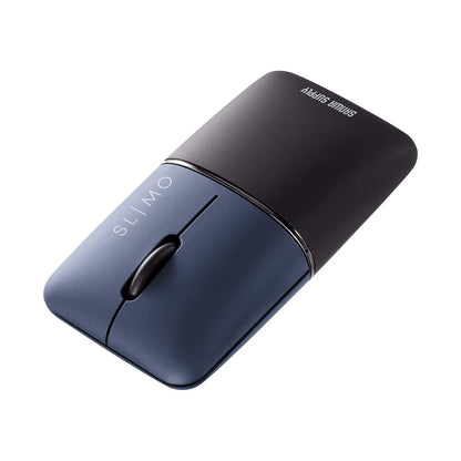 Silent Bluetooth Blue LED Mouse SLIMO (Rechargeable) MA-BBS310NV