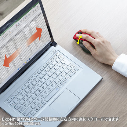 静音Bluetoothマウス（サイドホイール付き・5ボタン） MA-BBS523R
