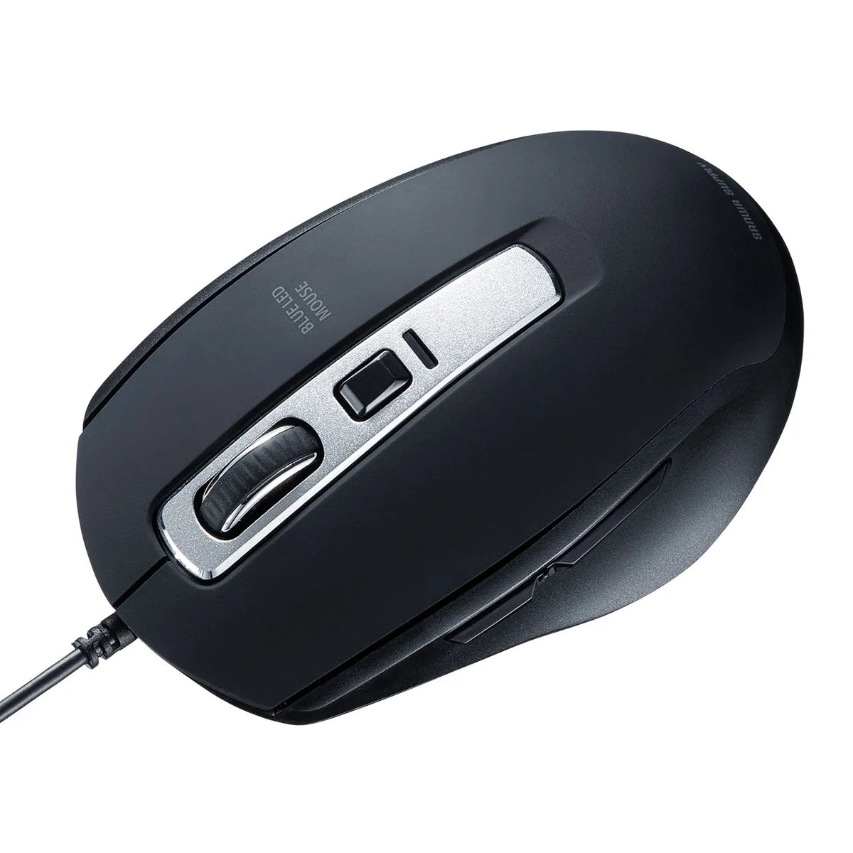 Silent Wired Blue LED Mouse (5 Buttons) MA-BL163BK