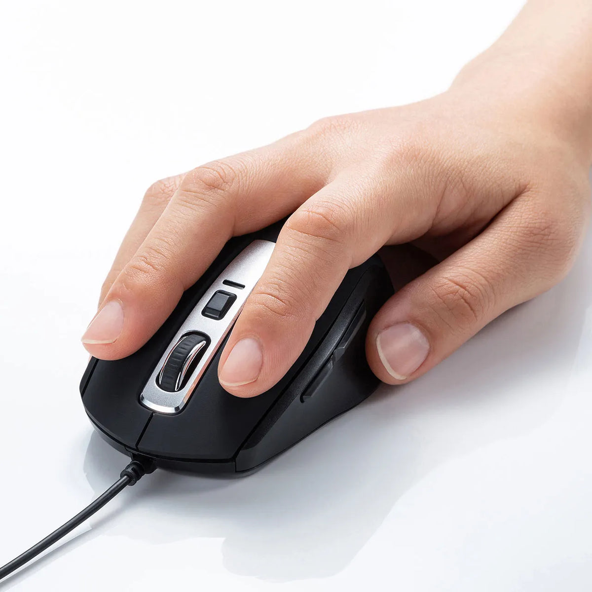 Silent Wired Blue LED Mouse (5 Buttons) MA-BL163BK