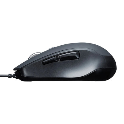 Silent Wired Blue LED Mouse (5 Buttons) MA-BL163BK