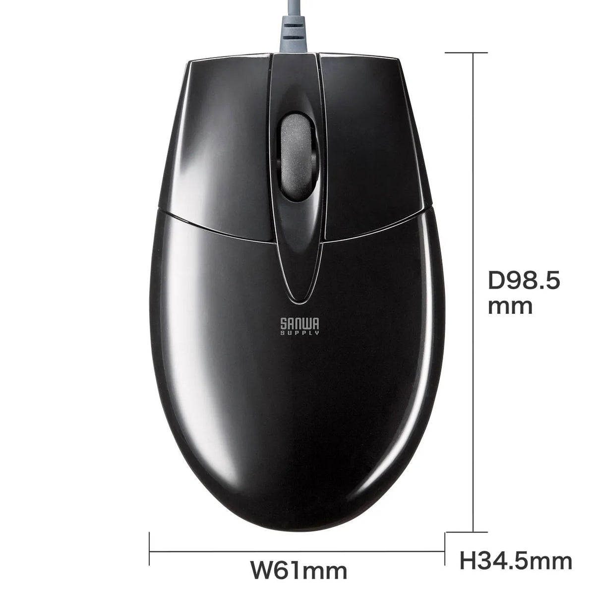 有線ブルーLEDマウス（USB-PS/2変換アダプタ付き） MA-BL3UPBKN