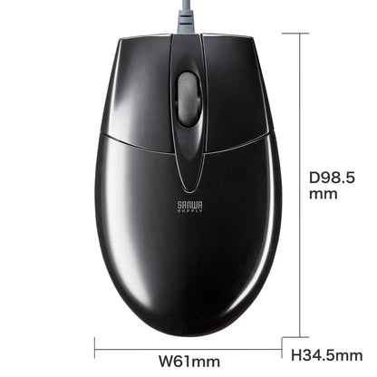 有線ブルーLEDマウス（USB-PS/2変換アダプタ付き） MA-BL3UPBKN