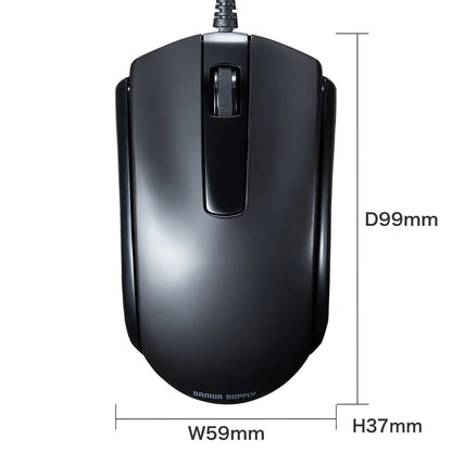 有線Type-CブルーLEDマウス MA-BLC158BK