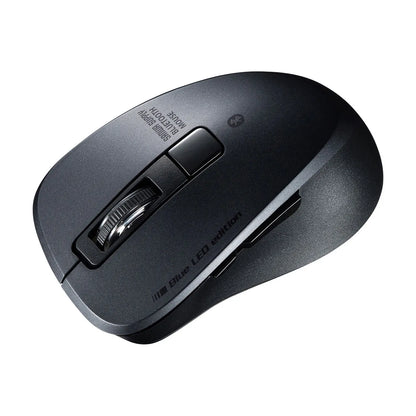 Silent Bluetooth 5.0 Blue LED Mouse (5 buttons, Black) MA-BTBL155BK