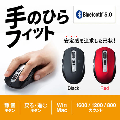 Bluetooth 5.0 Blue LED Mouse MA-BTBL162BK