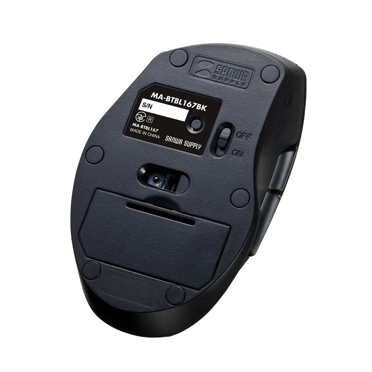 静音BluetoothブルーLEDマウス（5ボタン） MA-BTBL167BK