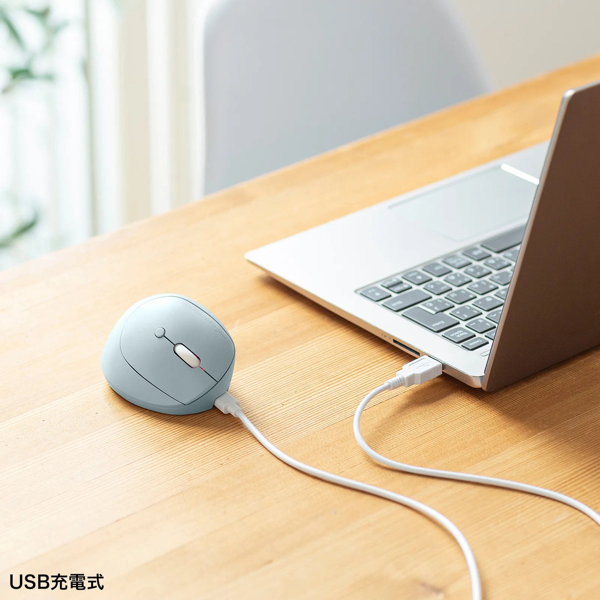 Silent Bluetooth Compact Ergonomic Mouse (Rechargeable, 5 Buttons) MA-EBBS522BL