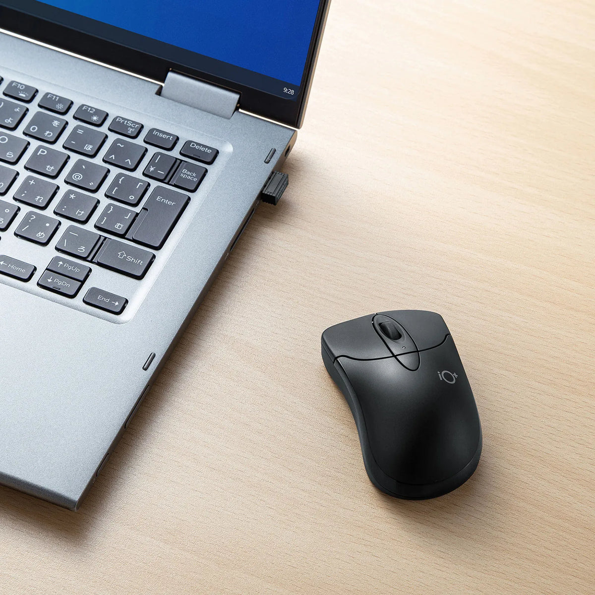 Silent Wireless Blue LED Mouse "IO Plus" MA-IPWBS302BK