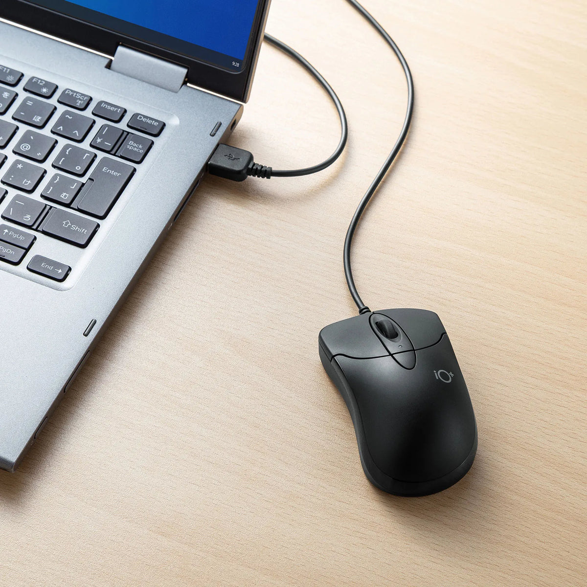 Silent wired blue LED mouse "ioplus" MA-IPYBS301BK